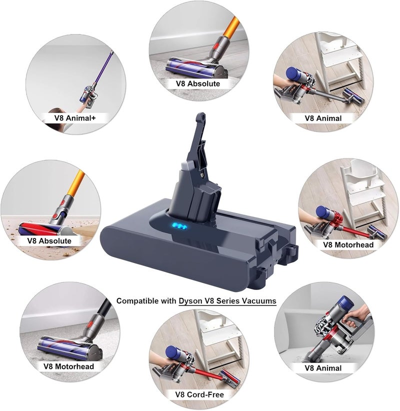 Biswaye V8 Battery Replacement Compatible with Dyson V8 SV10 Battery 215681 V8 Animal Plus V8 Absolute V8 Motorhead V8 Carbon Fiber Cord V8 Animal Cordless Vacuum Battery - Image 2